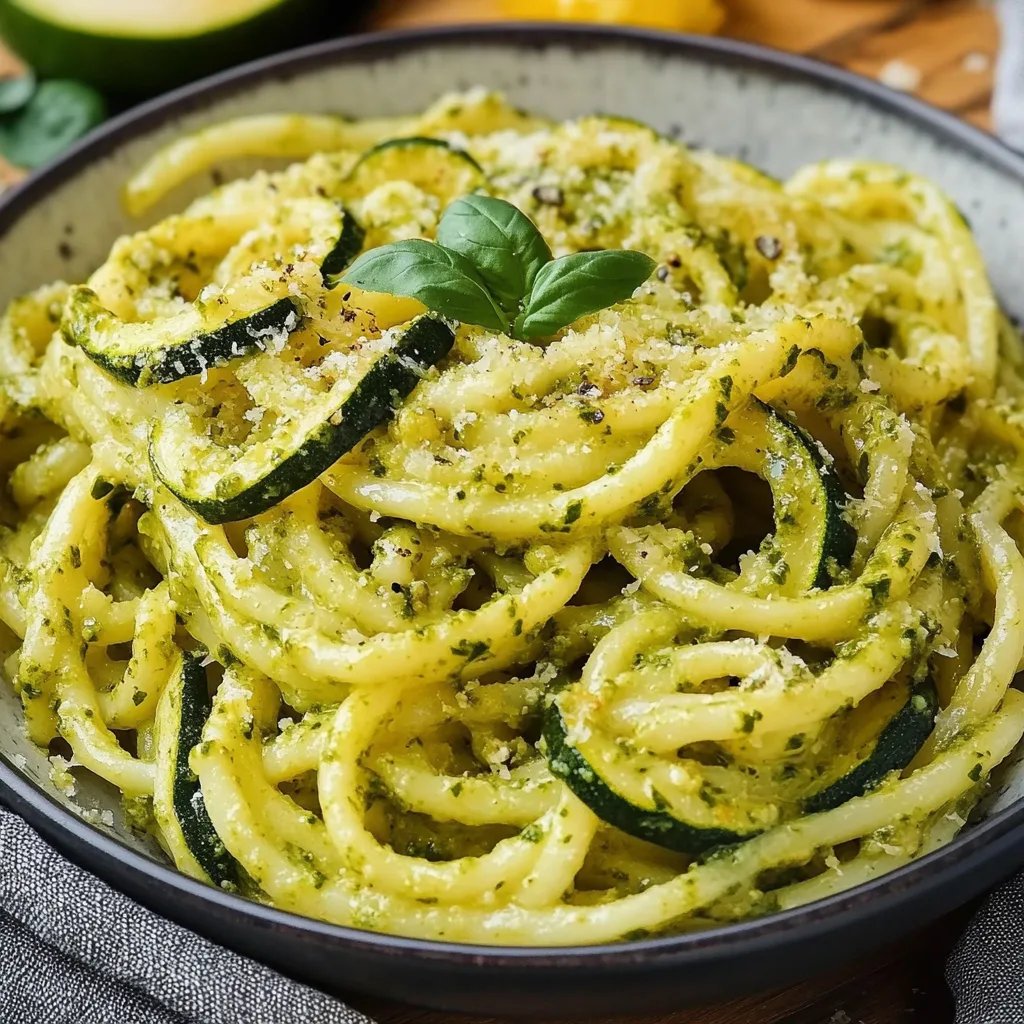 Zucchini-Nudeln mit Pesto