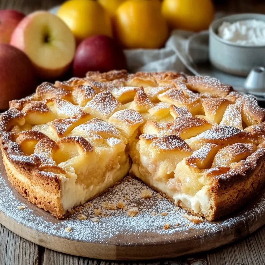 Apfelkuchen mit Vanillepudding