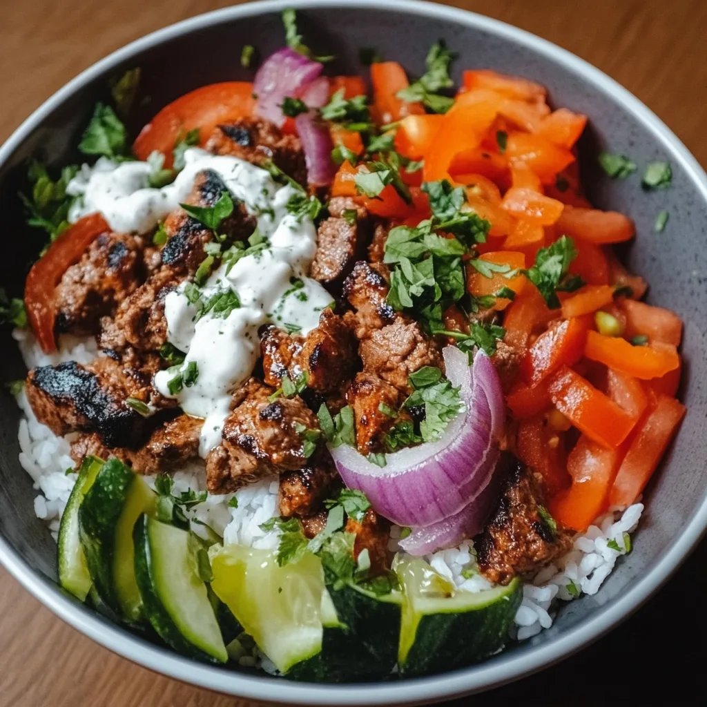 Kebab-Bowl mit hohem Eiweißgehalt