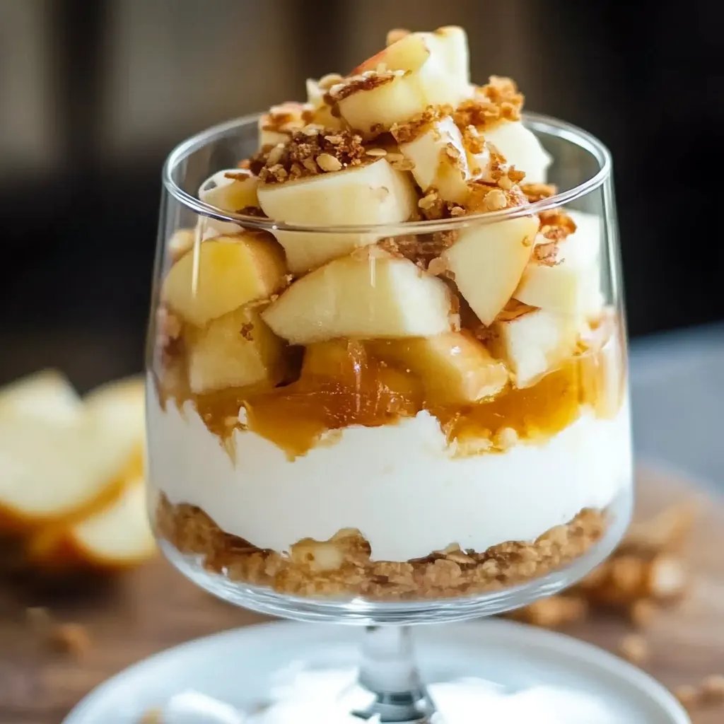 Mascarpone und Äpfel im Glas