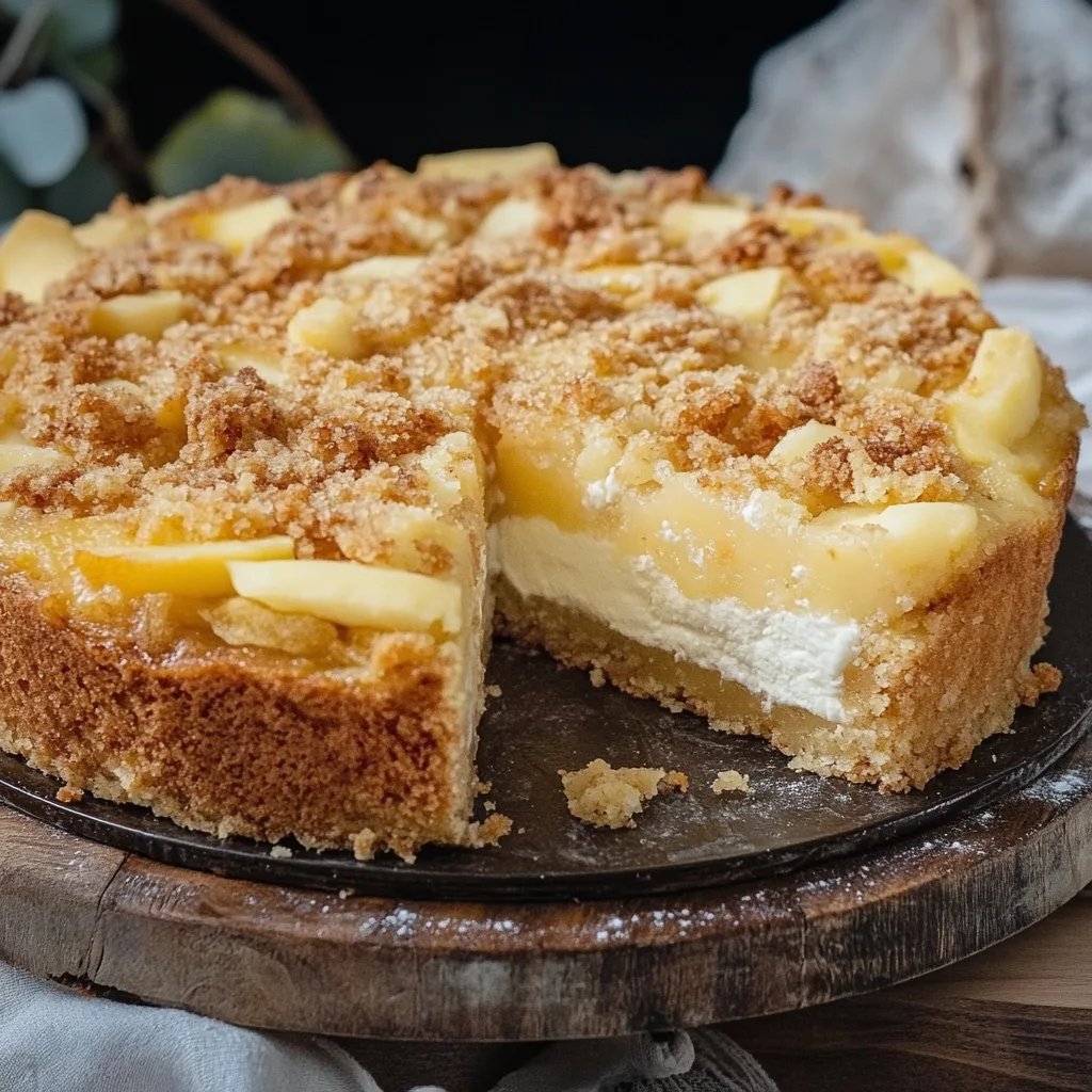 Apfel Quark Kuchen mit Zimtstreusel