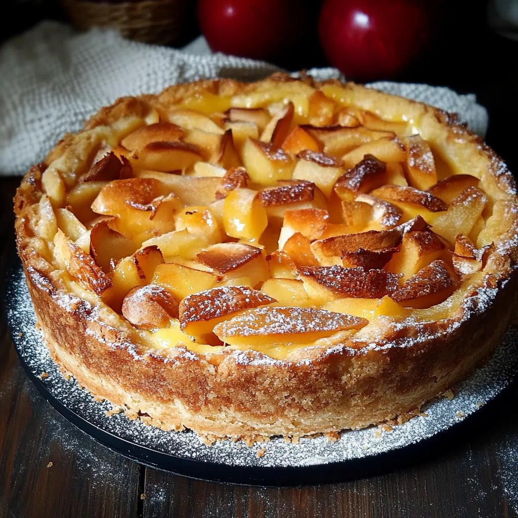 Bratapfelkuchen mit Sahne-Pudding-Füllung
