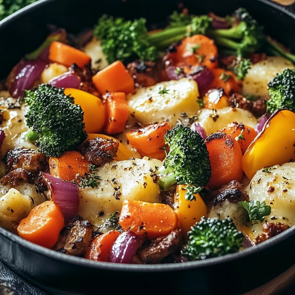 Farbenfroher Gemüse-Hack-Auflauf