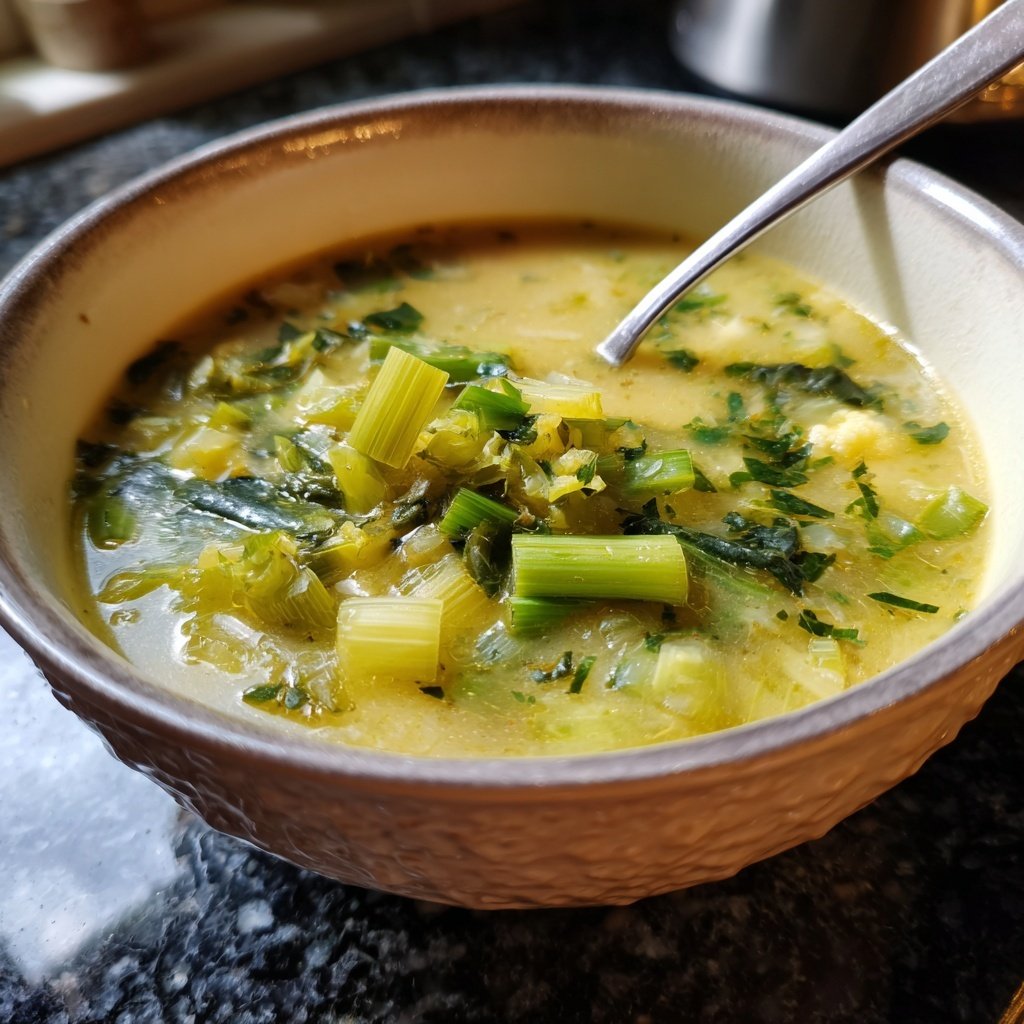 Blumenkohlsuppe mit Lauchzwiebeln