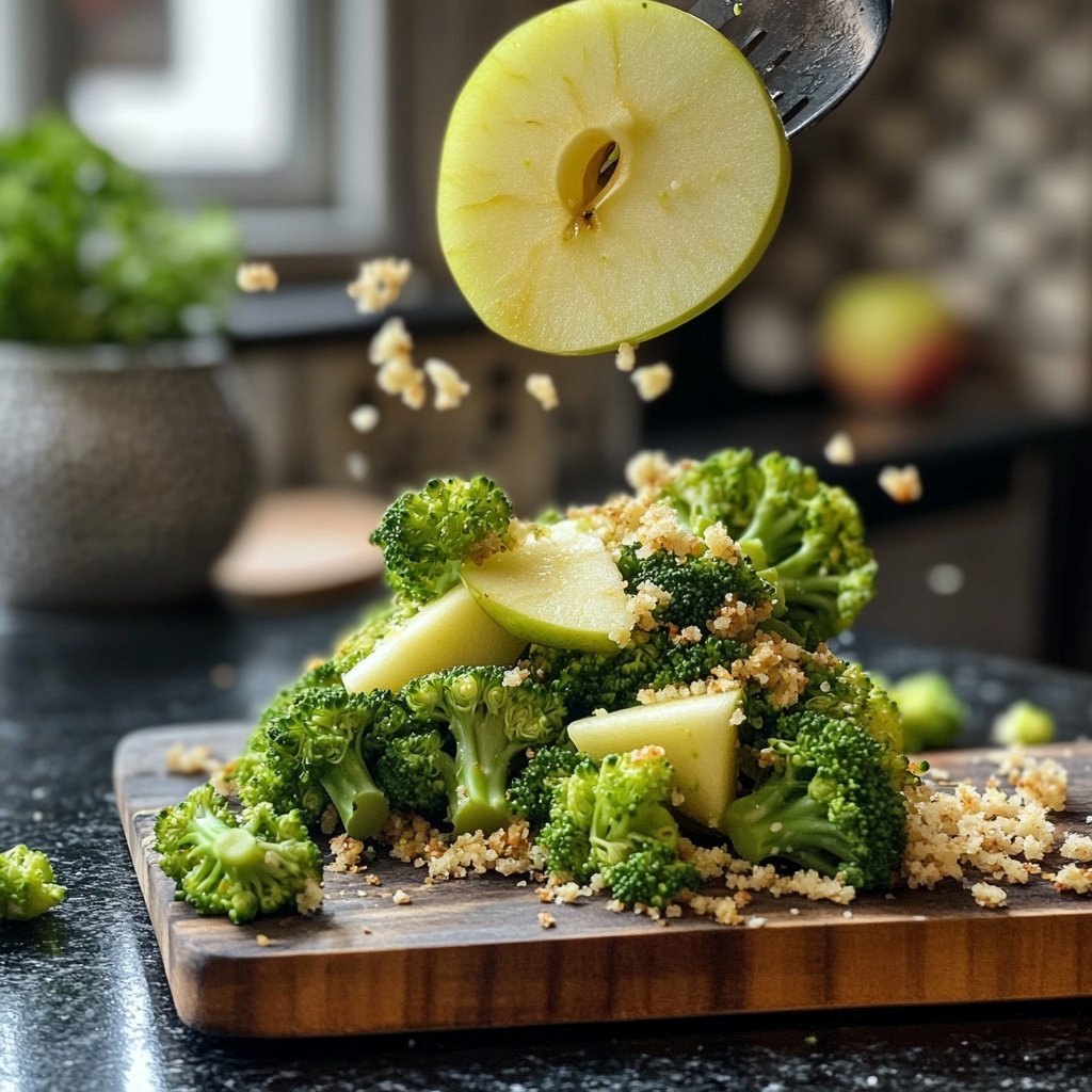 Roher Brokkoli-Salat mit Apfel – Vegan und Low Carb