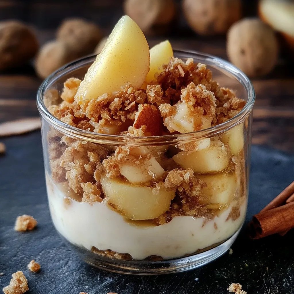 Apfel-Crumble im Glas