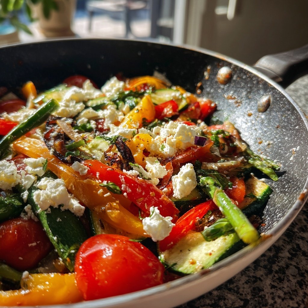 Gesund & Leicht Mediterrane Gemüsepfanne mit Feta