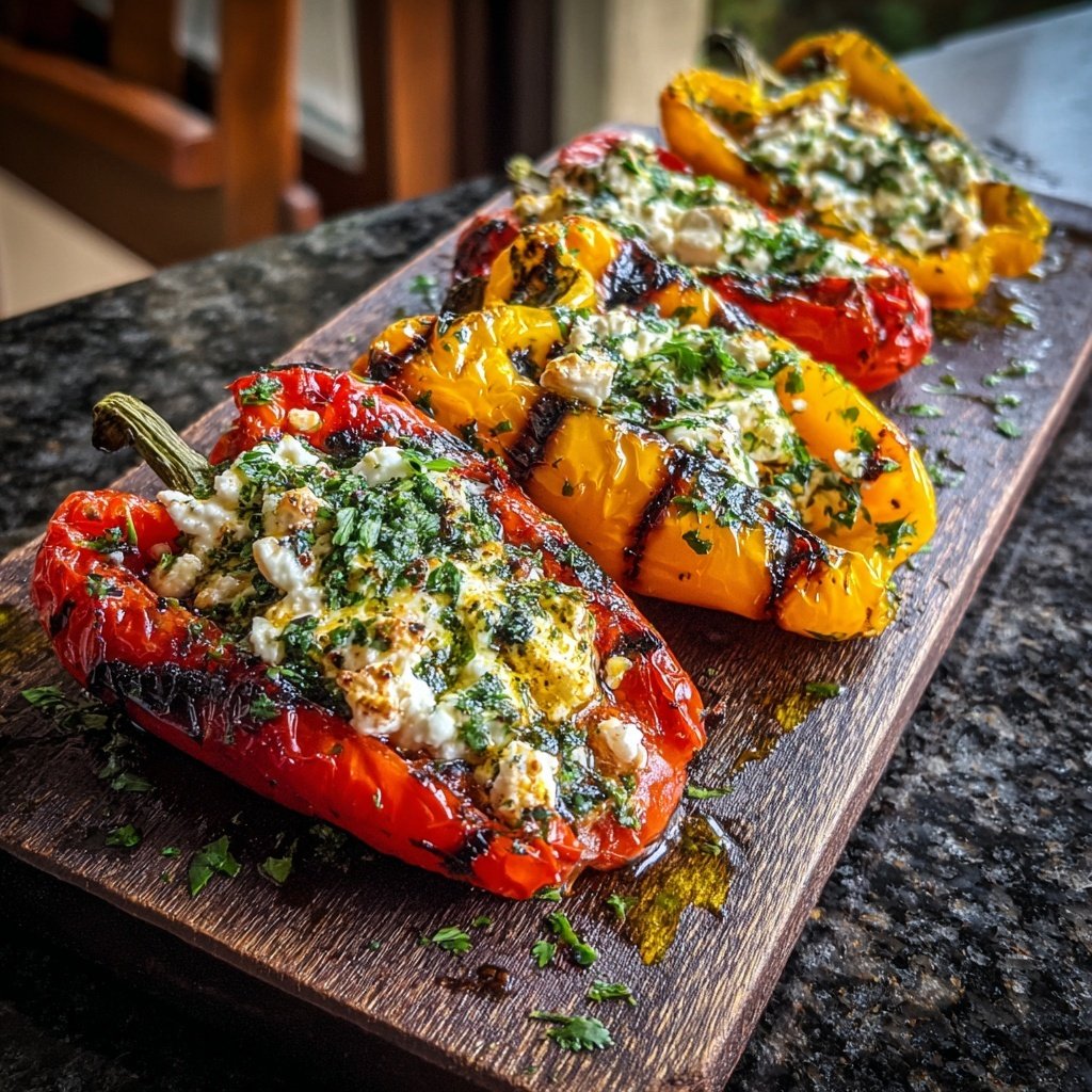 Gegrillte Paprika Mit Feta